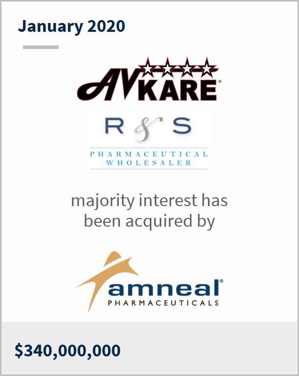 January 2020 AvKARE majority interest has been acquire by Amneal $340,000,000