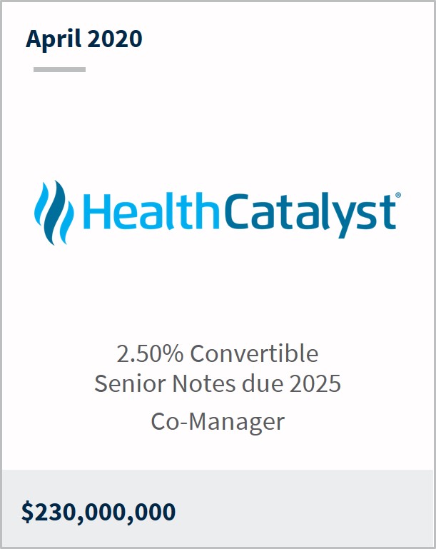 April 2020 Health Catalyst $230,000,000 2.50% convertible senior notes due 2025