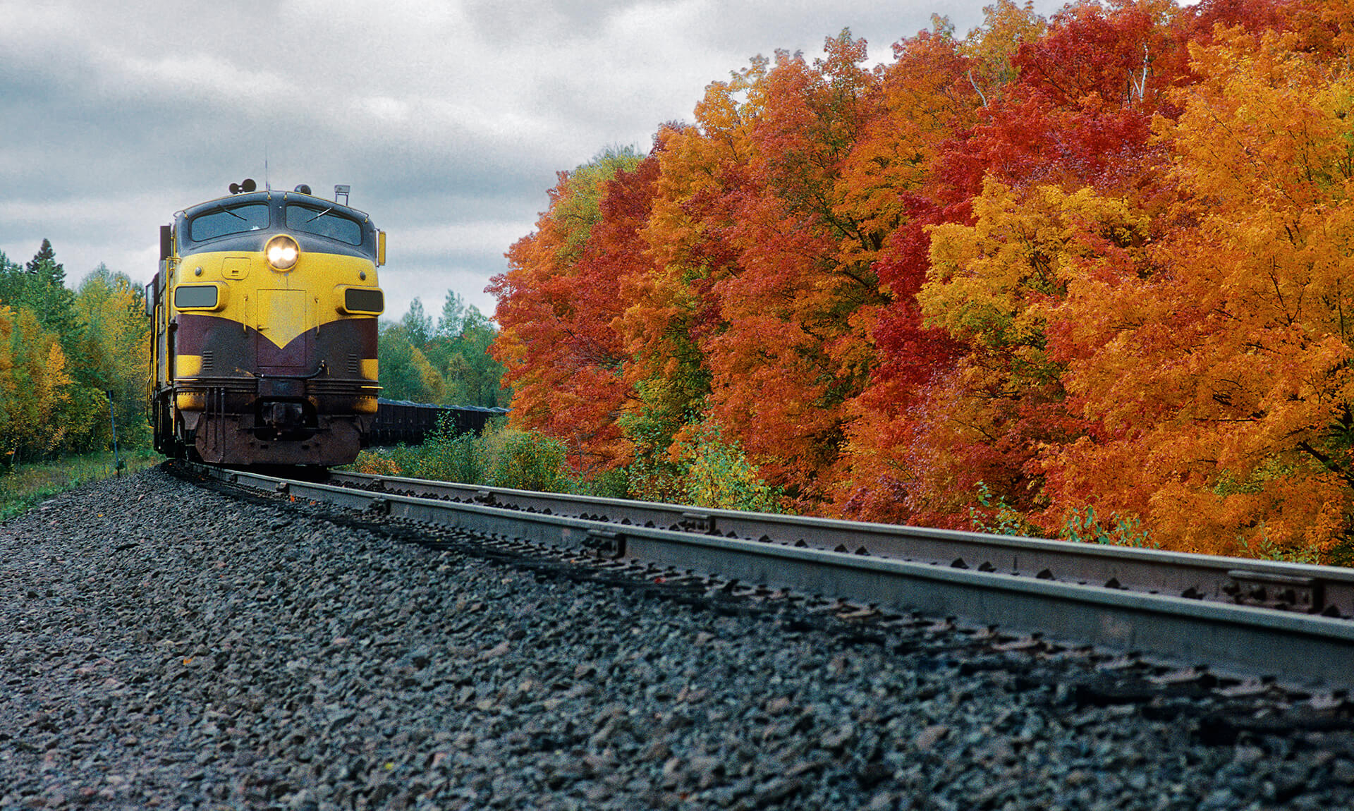 Upcoming Train during Fall