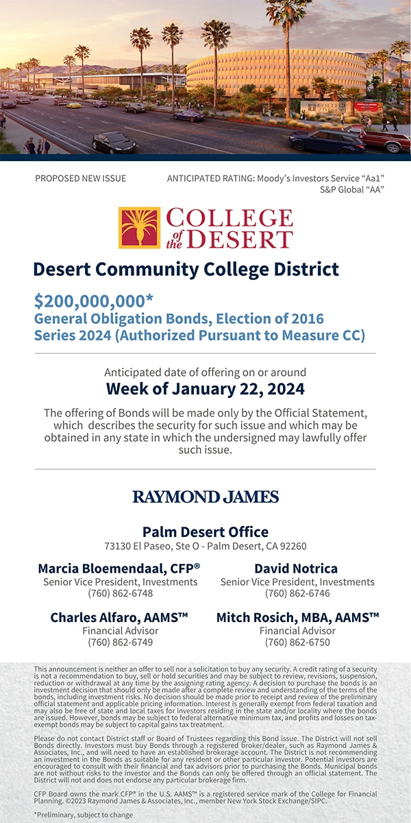 Desert Community College Pricing Ad