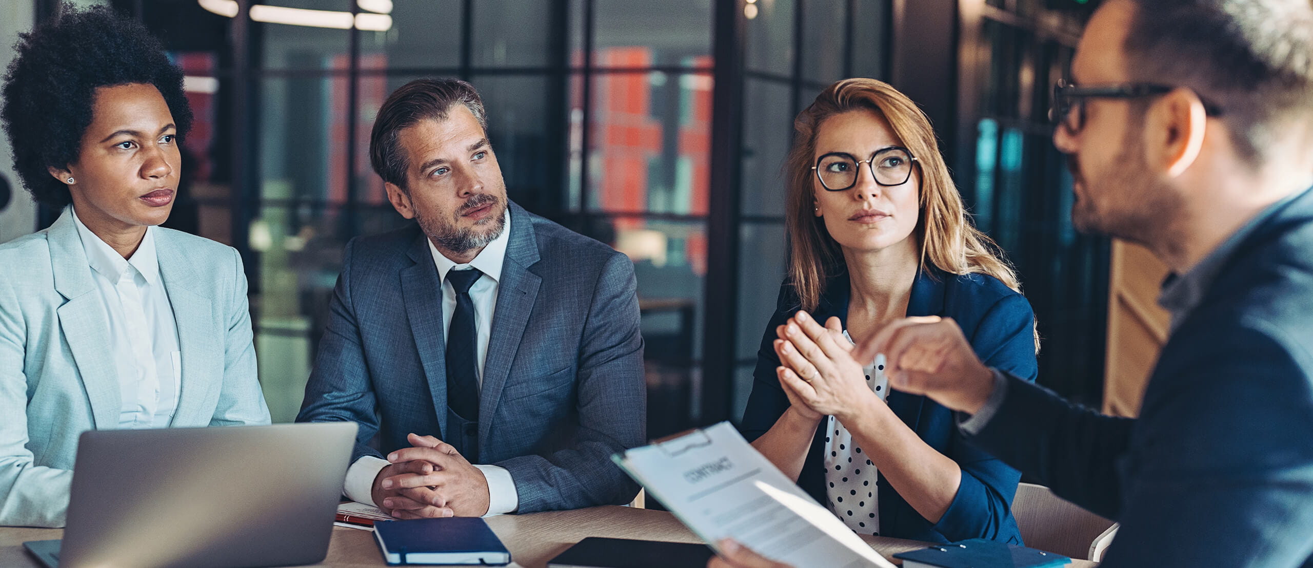 Businessman talking during a meeting