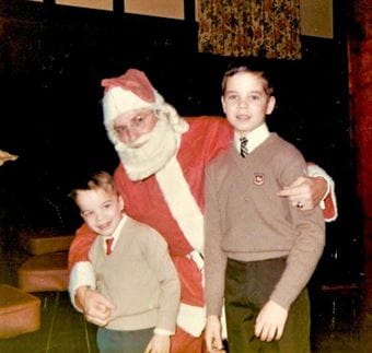 santa claus with two male children