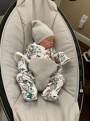 Baby in cradle