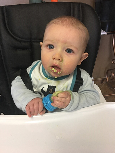 Baby eating food