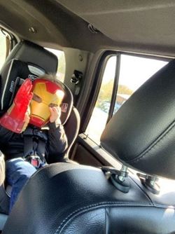 Child Wearing Iron Man Mask