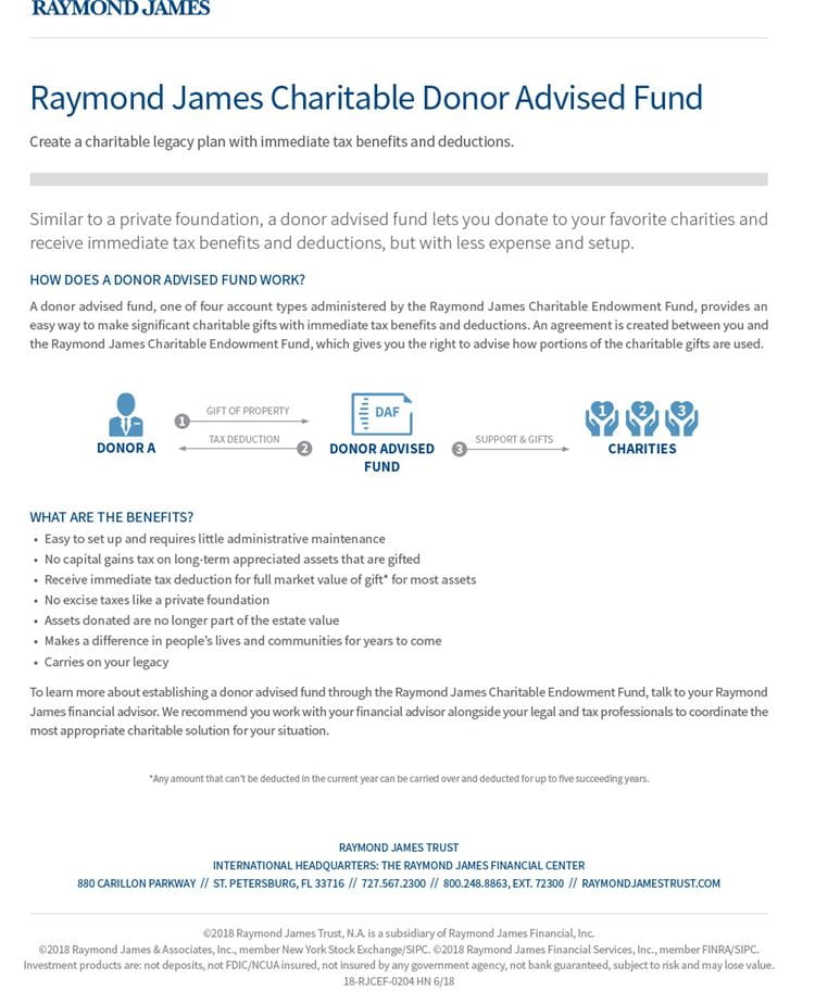 Donor Advised Funds Fact Sheet