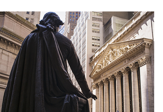 Statue in front of Wall Street
