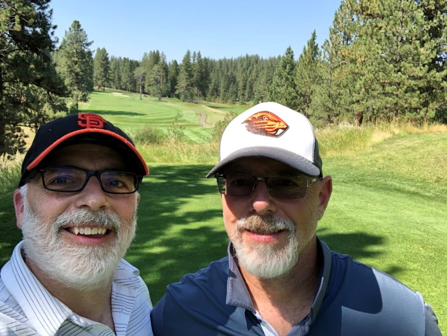 Josh and Matt golfing in McCall, ID.