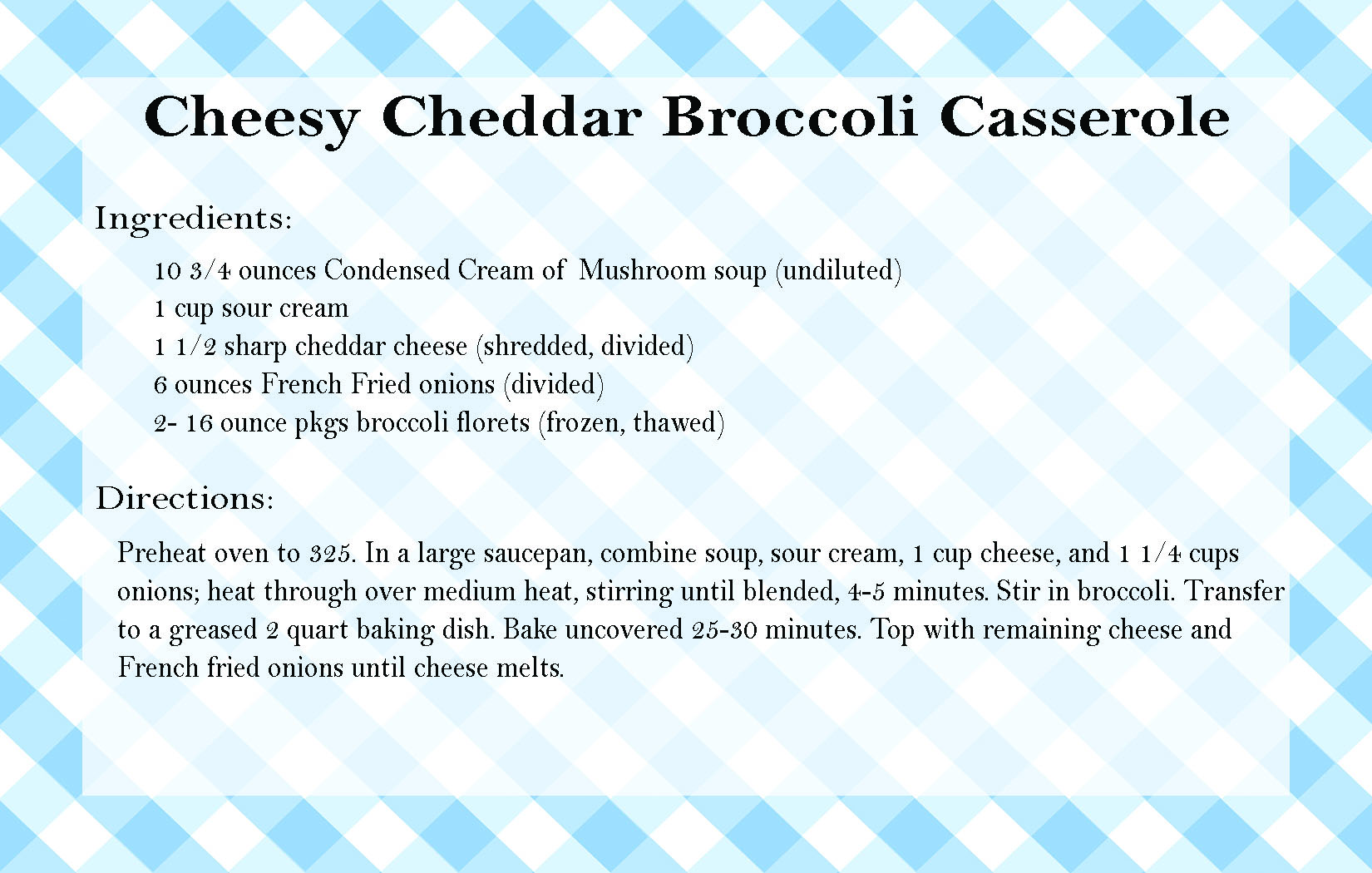 Cheesy Cheddar Broccoli Casserole