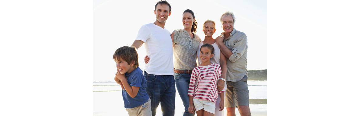 Family on the beach