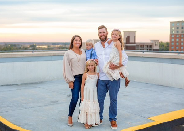 Stephan Batts with wife and children