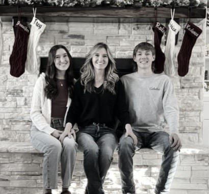 Lisa Risley with her son and daughter