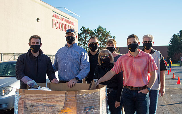 Team in front of food bank