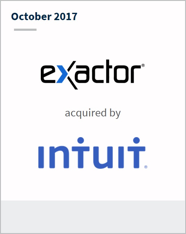 October 2017 Exactor has been acquired by Intuit