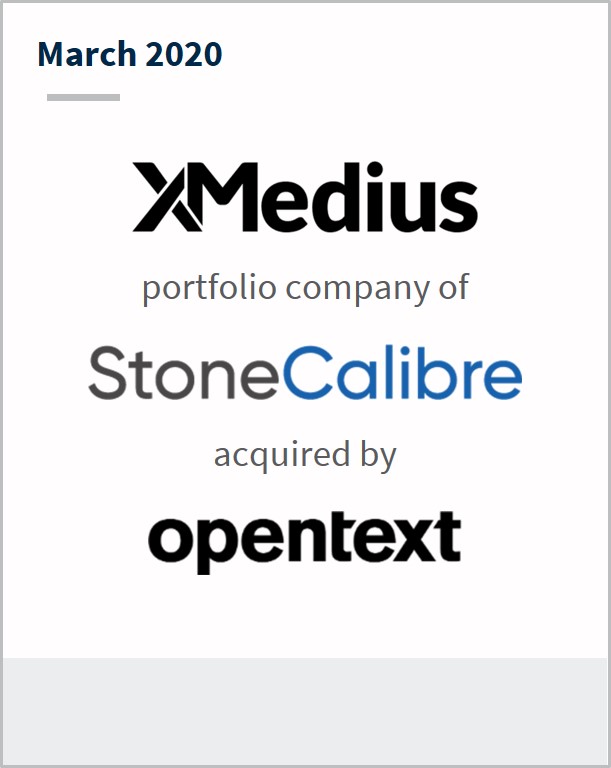 March 2020 XMedius a portfolio company of StoneCalibre has been acquired by Opentext