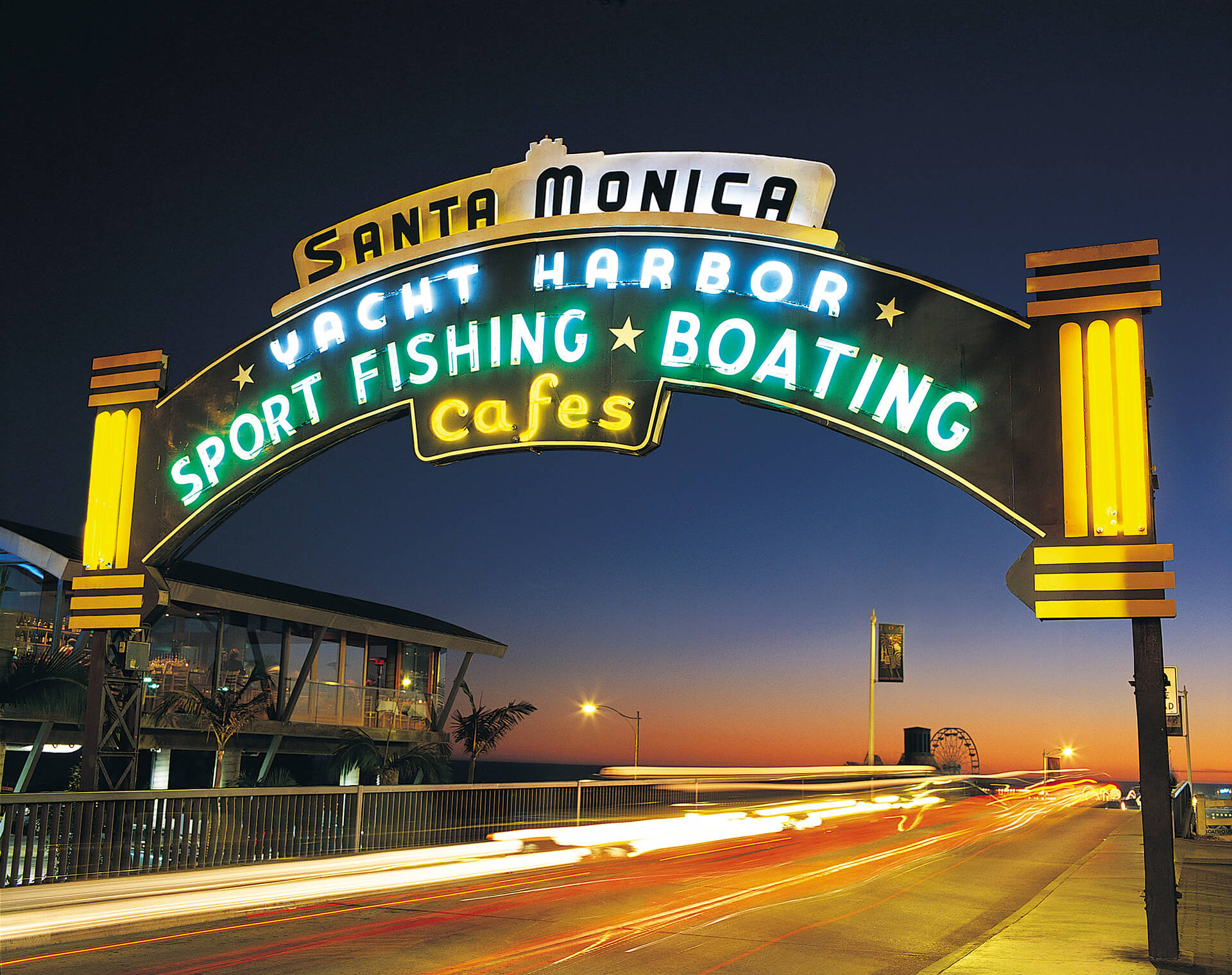 Santa Monica Yacht Harbor at Night