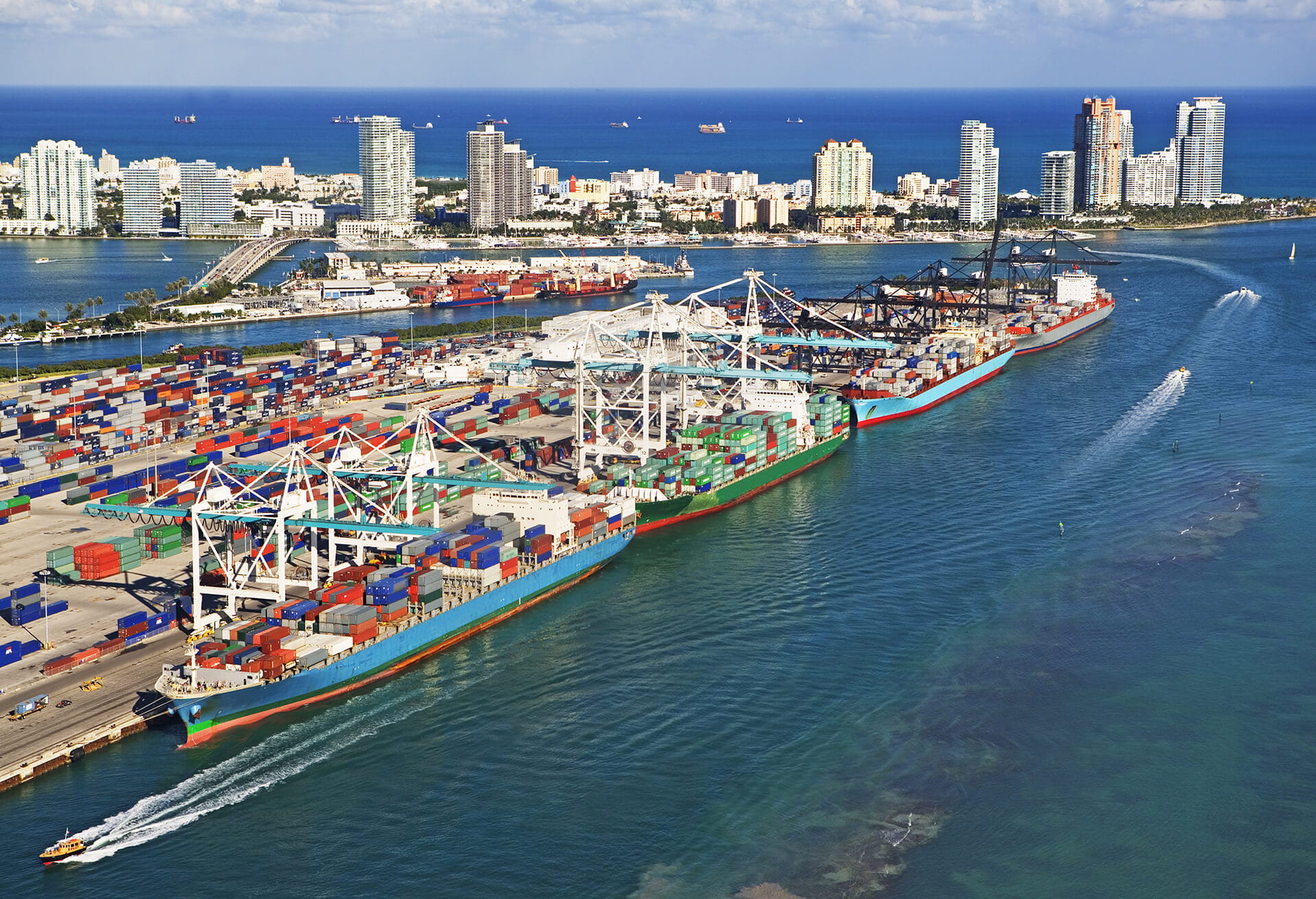 Aerial view of Miami Commercial Dock