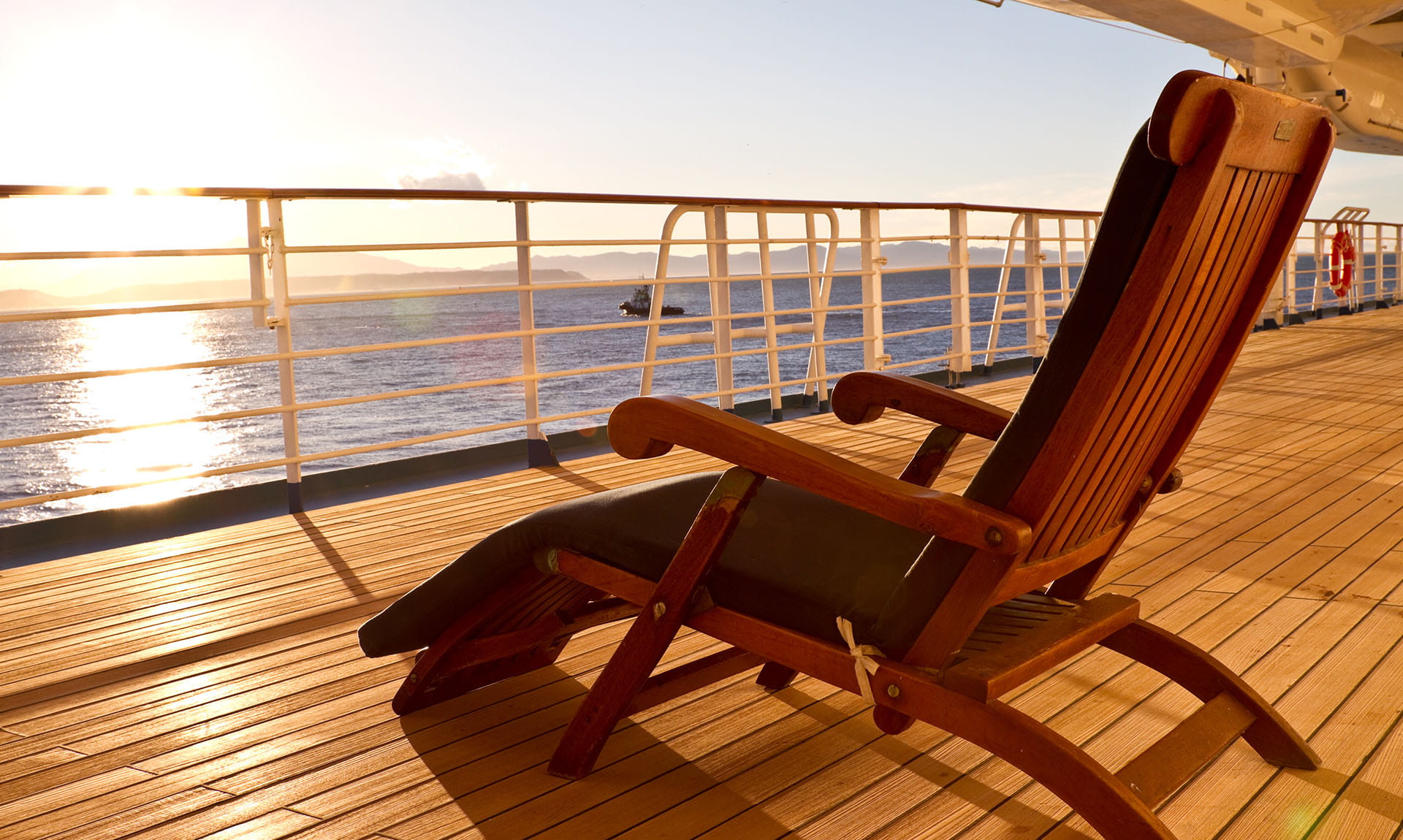 Chair on boat deck