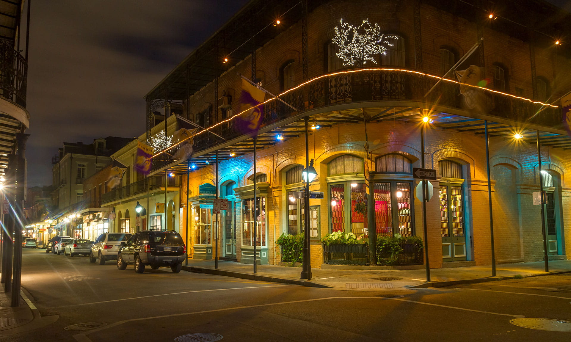 Downtown New Orleans at night