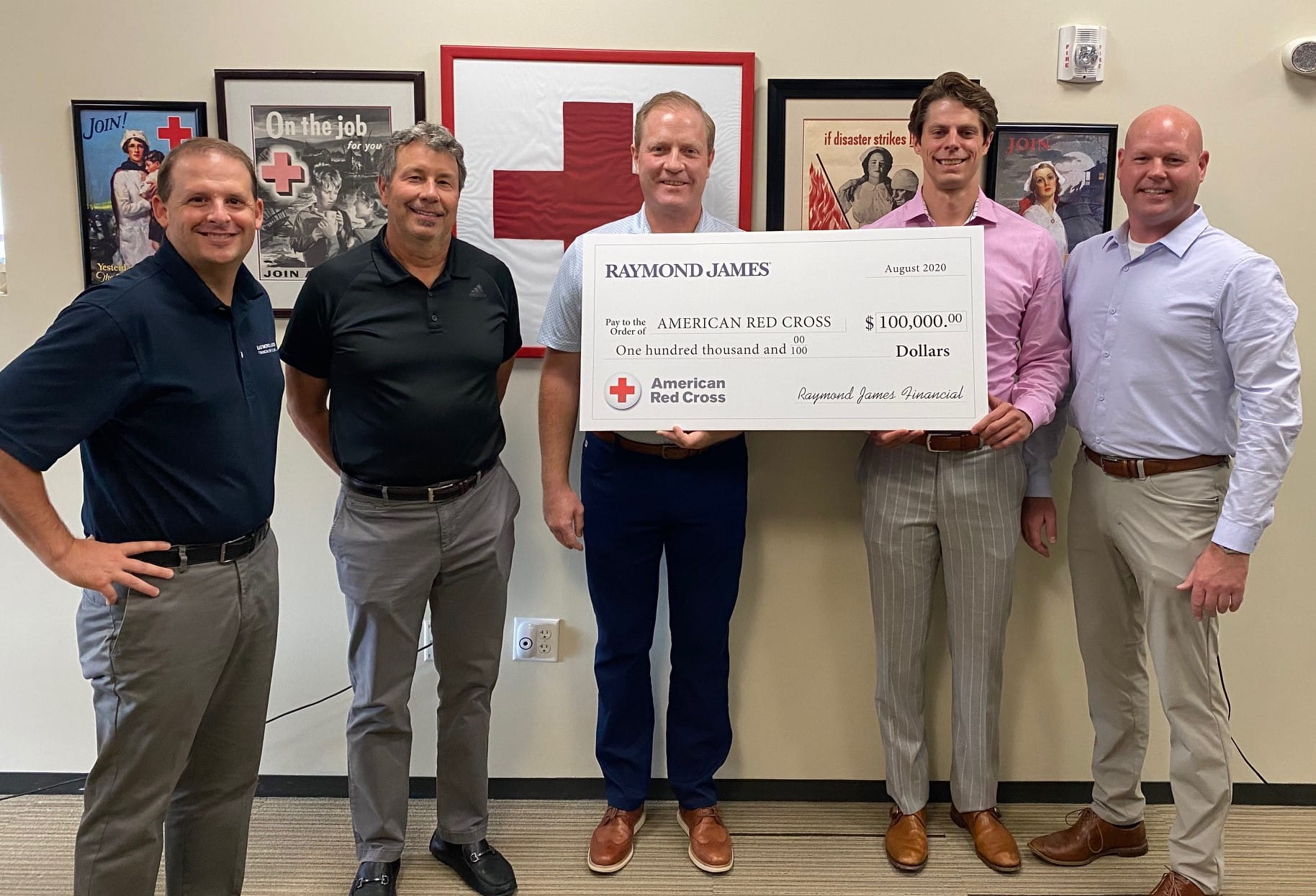 Raymond James Red Cross Donation Team Photo
