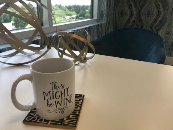A coffee mug on a table