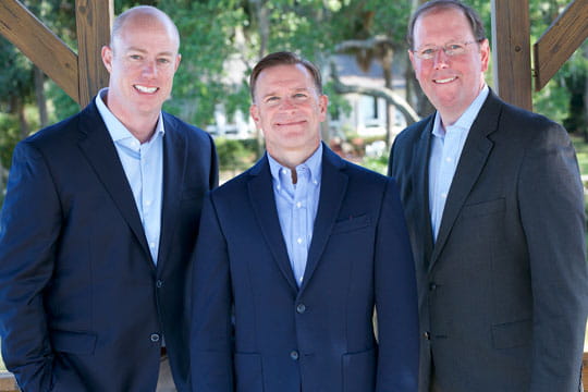Coastal States Wealth Management of Raymond James team. Left to right, Christopher T Spires, M Dustin Wilder and Craig Gilmour.