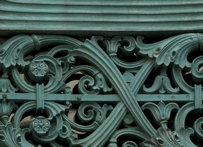 Low angle view of a clock