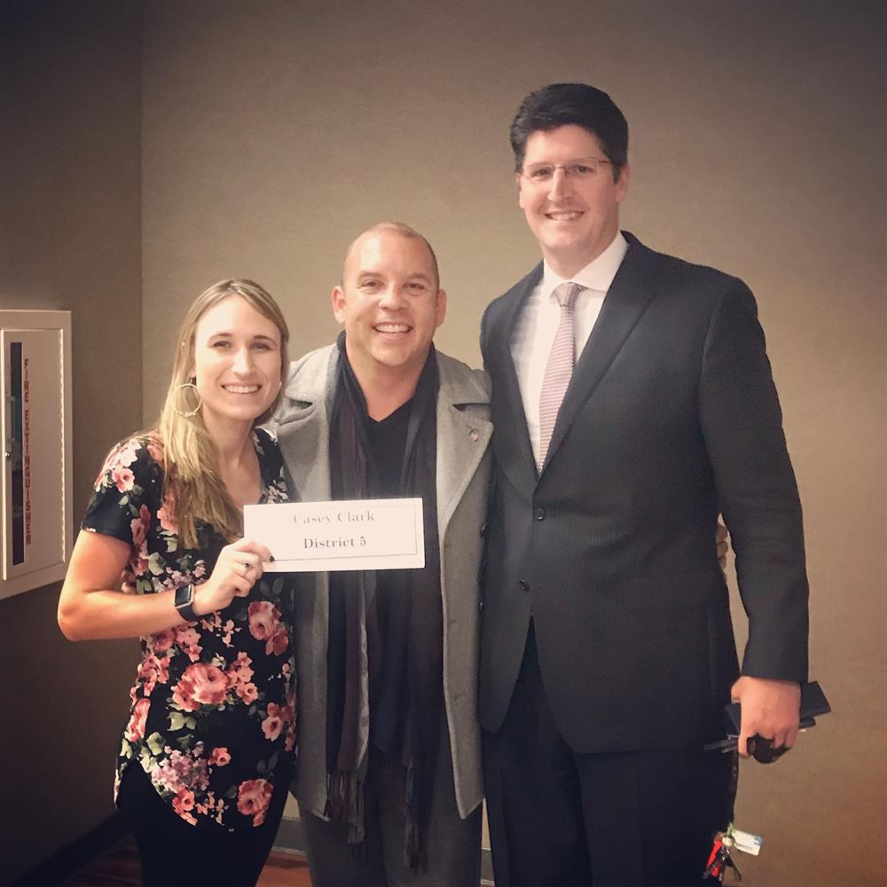 Eric and Kendra with Recording Secretary Casey Clark 