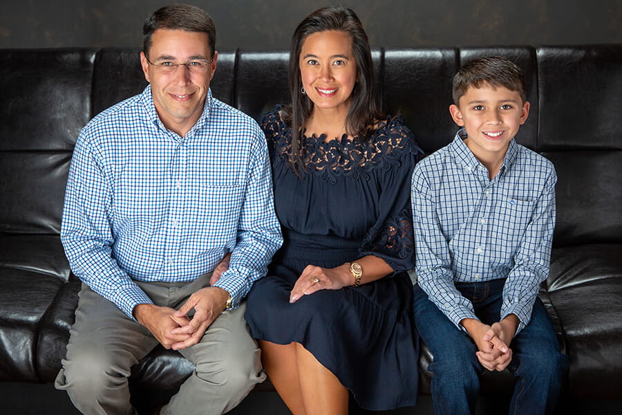 David Folds with wife and son