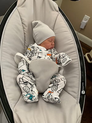 Baby in cradle