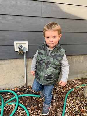 Bennett playing outside