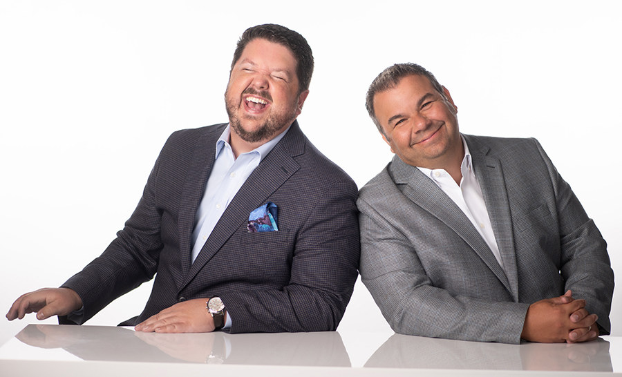 John and Joel laughing