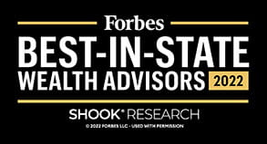 Forbes SHOOK badge Best in State Wealth Advisors 2022