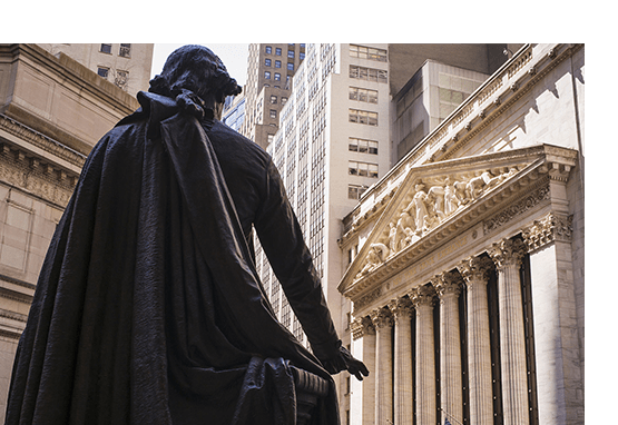 Statue in front of Wall Street