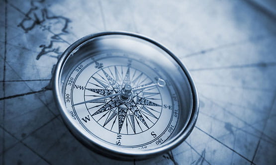 Compass on a Map