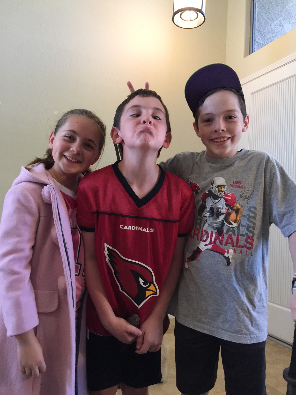 Boys hanging with their niece Brooklyn