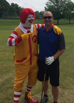 Ronald McDonald and Chris Lynch at the 29th Annual Ronald McDonald House Music City Golf Tournament at The Governors Club.