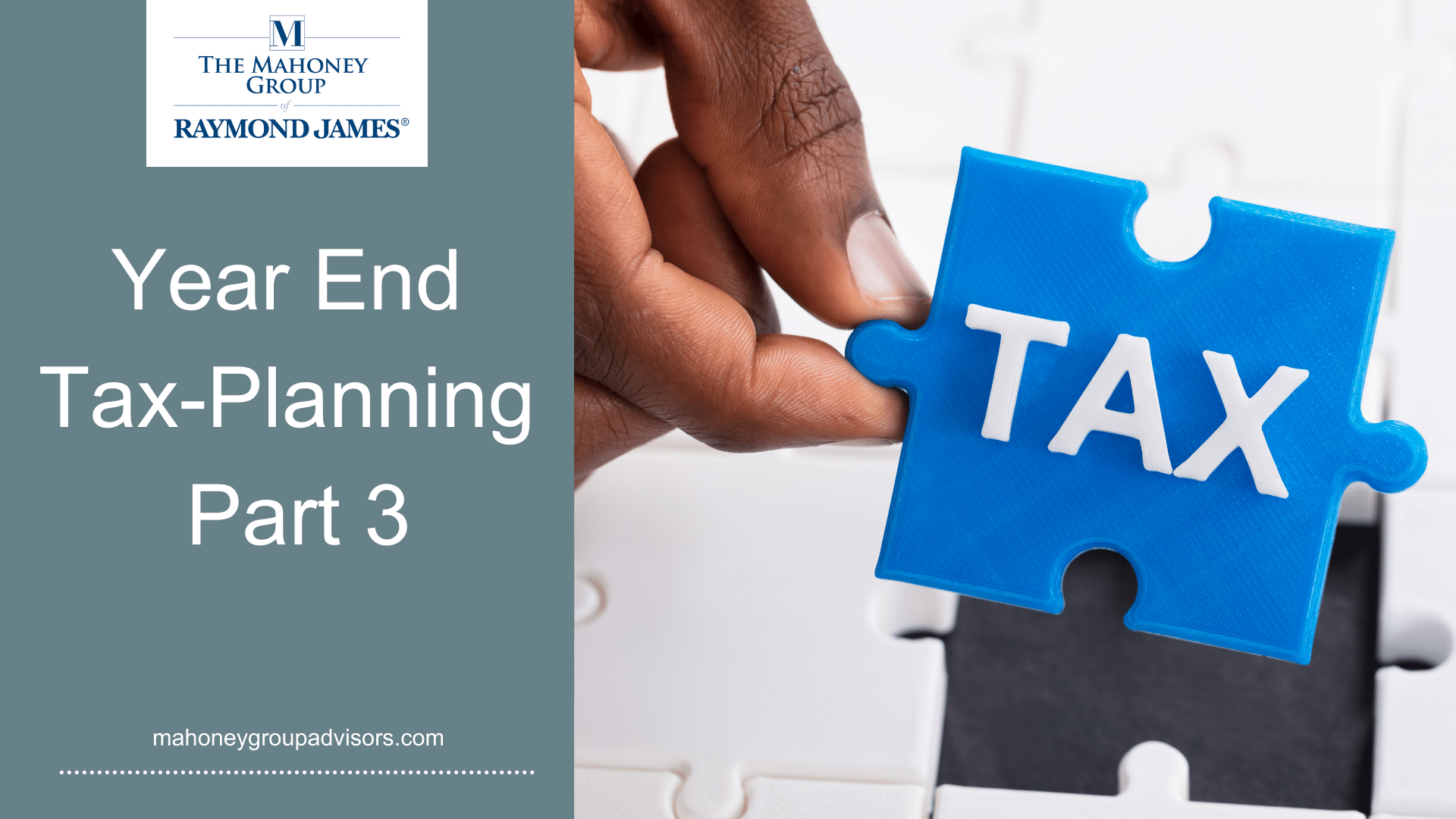 Year-End Tax Planning - Part 3 [Charitable Giving]