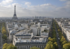 France landscape with Eiffel tower