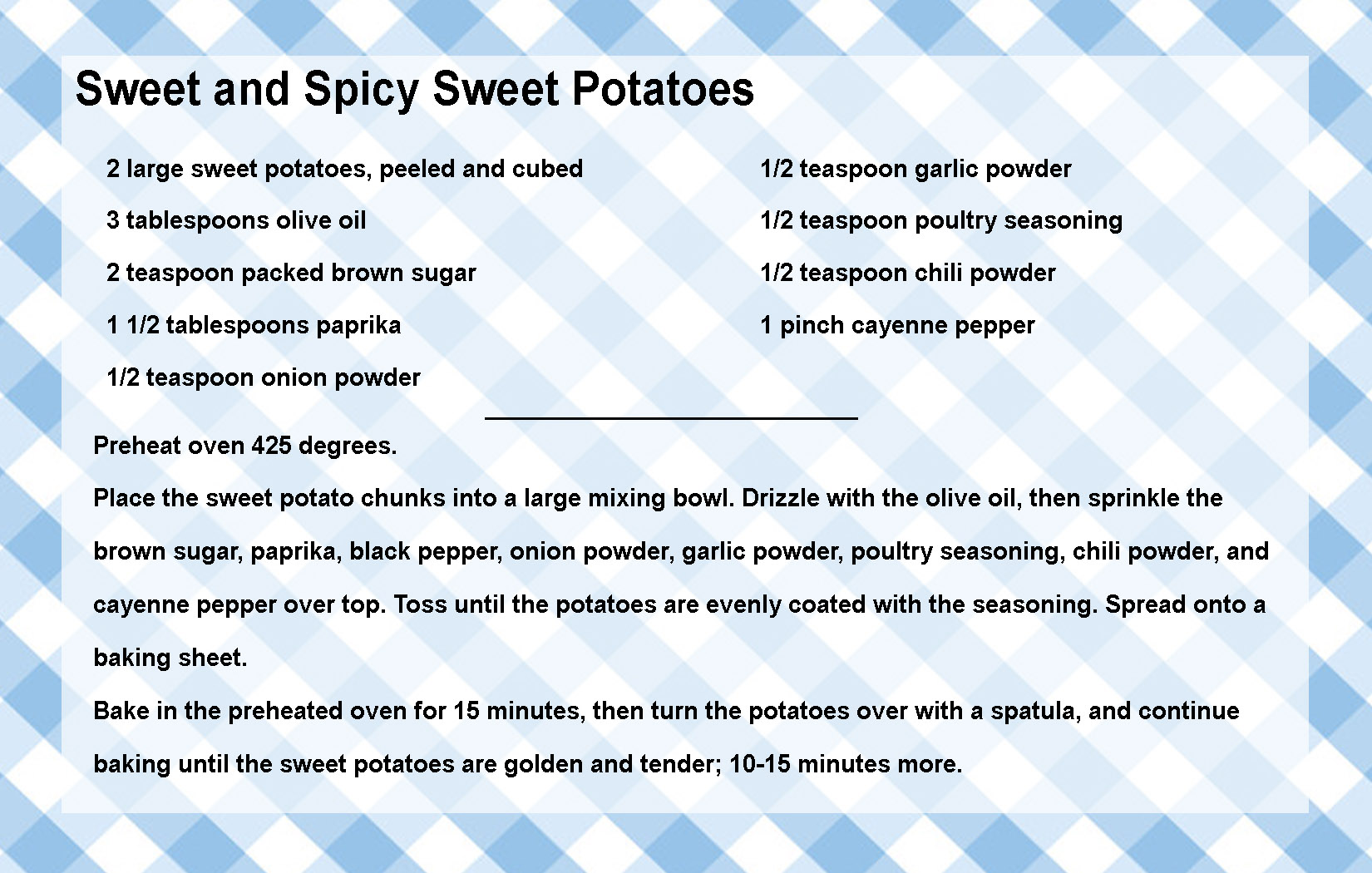 Sweet and Spicy Sweet Potatoes