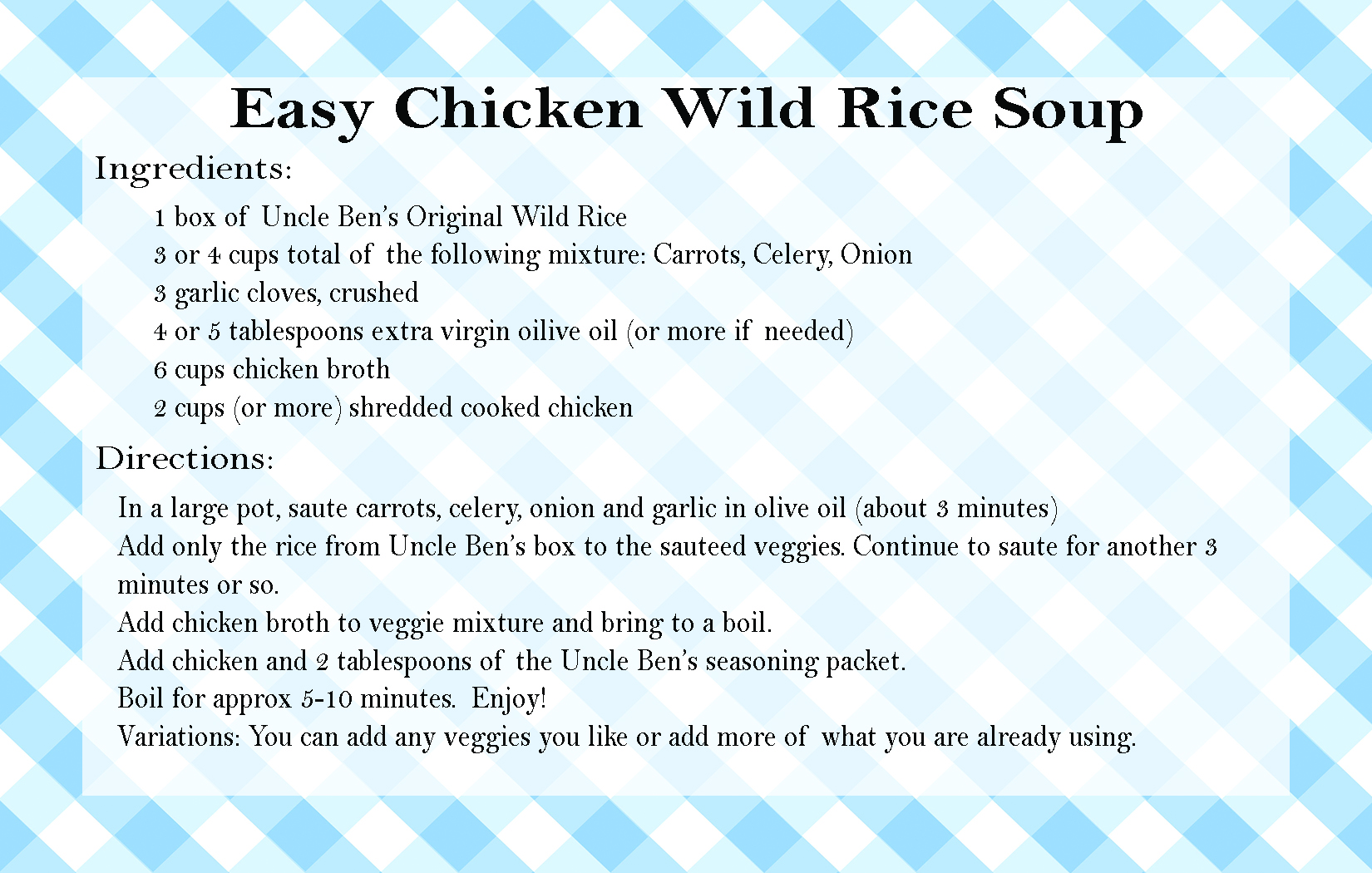 Chicken and Wild Rice Soup