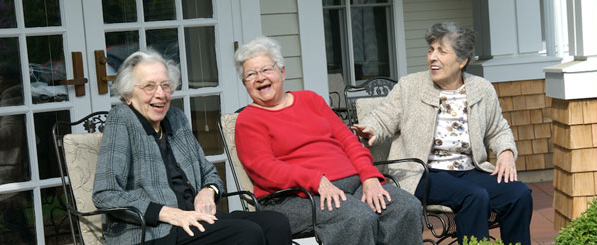 Meet Betty - three senior women sitting and laughing