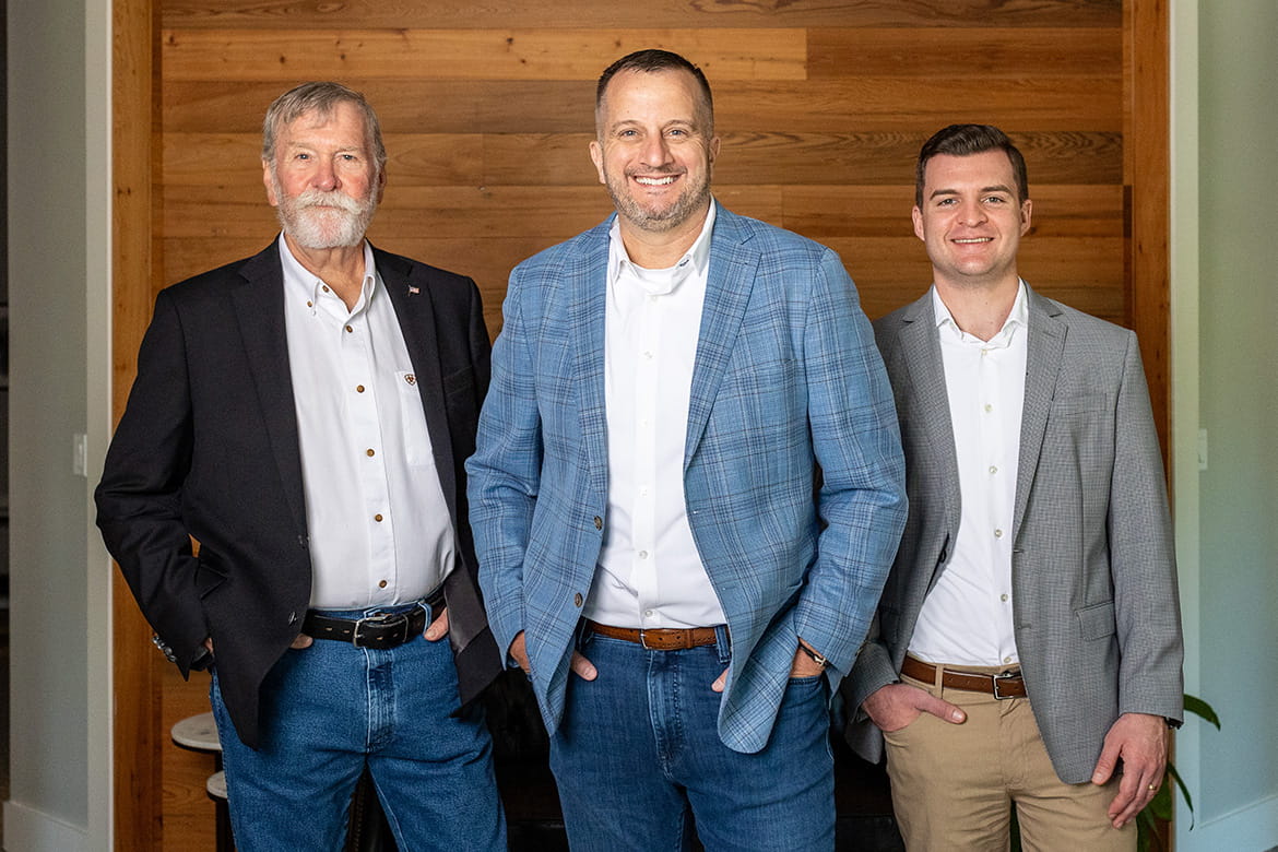 Tenzing Team Photo, standing left to right: Gary Norman, Jerry Furlong and Casey DeLuca