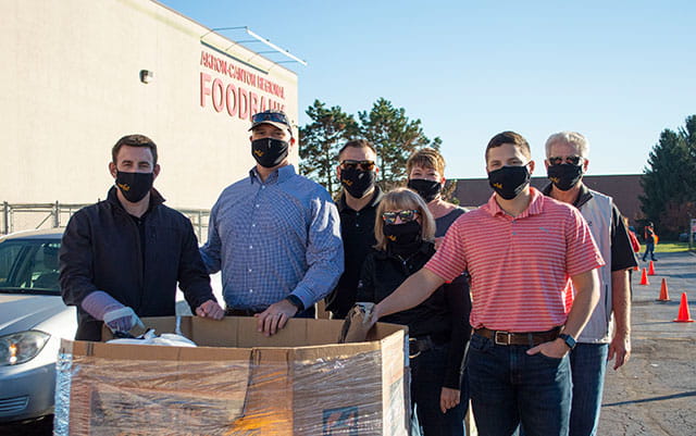 Team in front of food bank