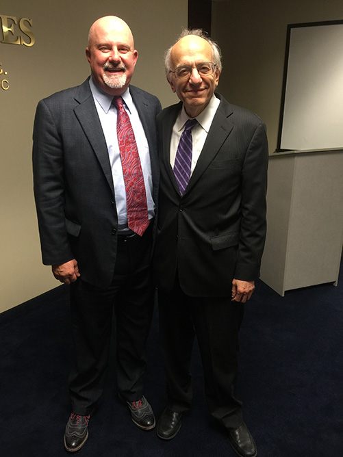 Zachary Scott spending the afternoon with Jeremy Siegel, PH.D., Author of 'Stocks for the Long Run'.