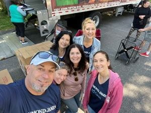 Mount Laurel and Princeton volunteers at the Food Bank of South Jersey