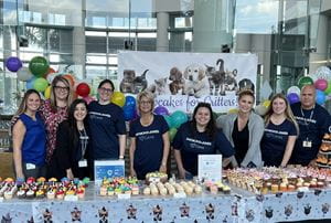 Wealth Planning volunteers at the "cupcakes for critters" bake sale
