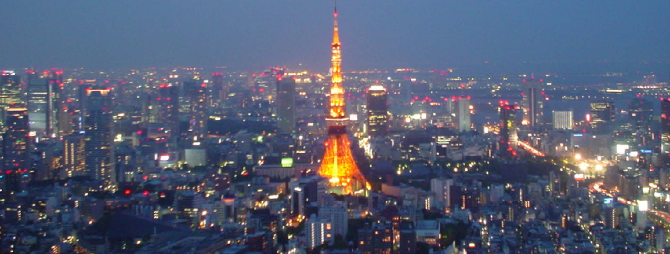  Tokyo at night, featuring the Tokyo Tower.