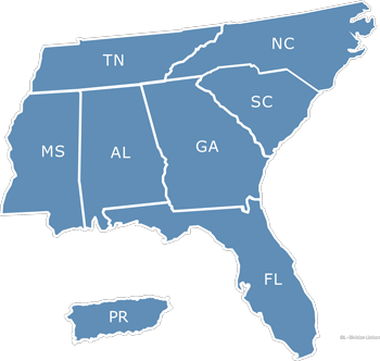 southeast region map