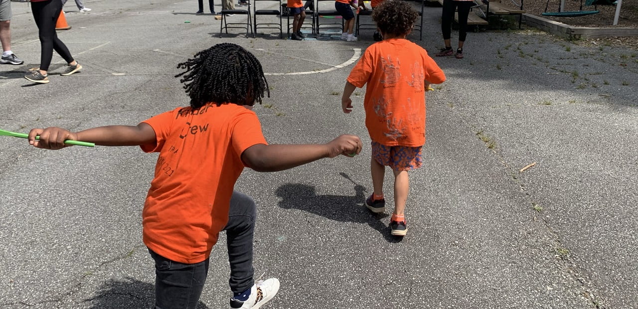 Peace Prep students playing at Field Day event